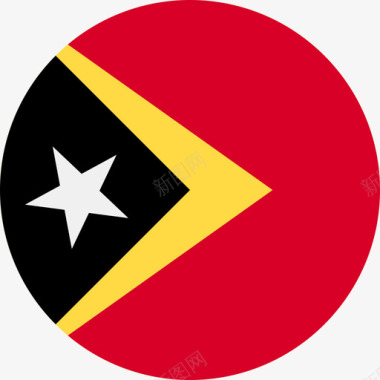 圆形UI东帝汶国旗圆形图标图标