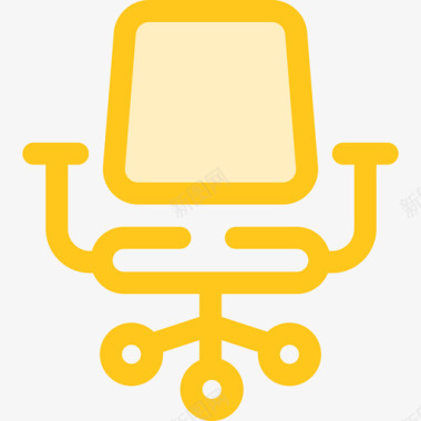 办公桌椅商务和办公3黄色图标图标