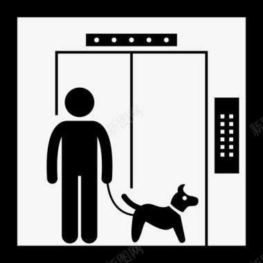 电梯里的人和狗电梯主人图标图标
