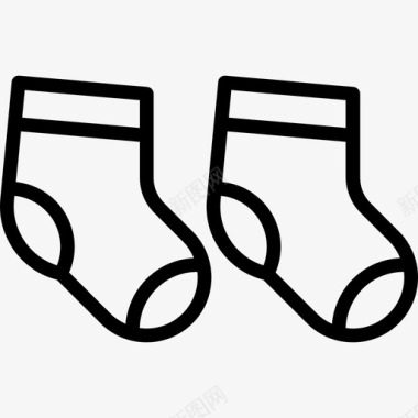 袜子儿童元素3直线型图标图标
