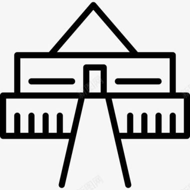 门图霍特普神庙埃及线工艺线状图标图标