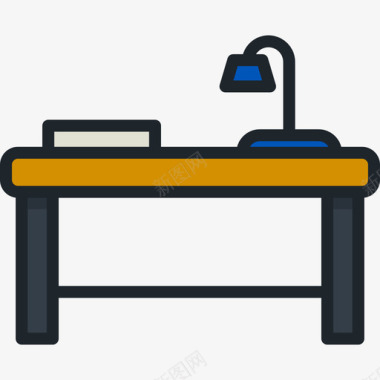 办公桌办公桌商务元素4线条颜色图标图标