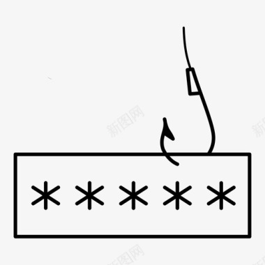 密码访问数据钓鱼访问钓鱼钩图标图标