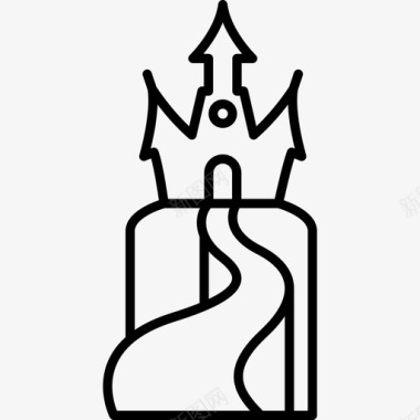 城堡建筑万圣节图标图标