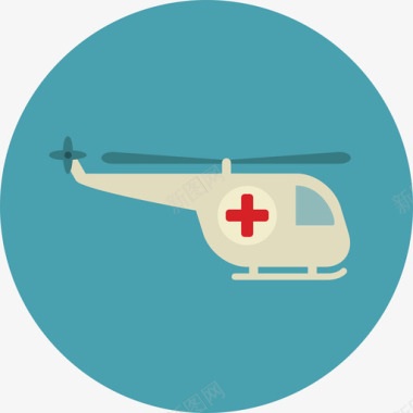 直升机医疗6圆形平面图标图标