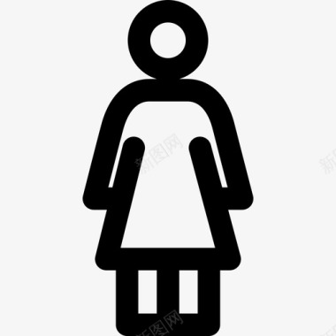 女人人浴室线条图标图标