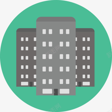 建筑房地产和家具圆形公寓图标图标
