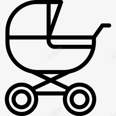 婴儿推车婴儿推车儿童元素3线性图标图标