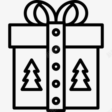 礼物冬天和圣诞节图标图标