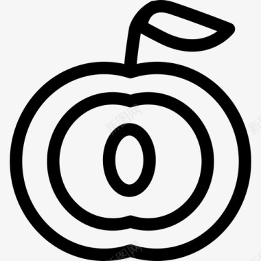 桃子饮料和食物收集直系图标图标