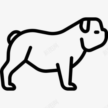 斗牛犬犬种全身直系图标图标