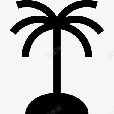 棕榈树实心旅行元素填充图标图标