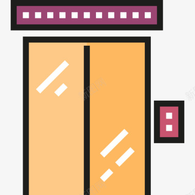 电梯信息管理电梯酒店2线性颜色图标图标