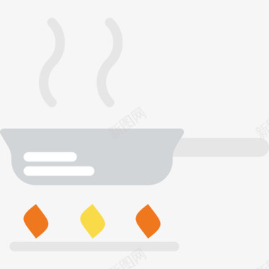 平底锅烹饪套装图标图标