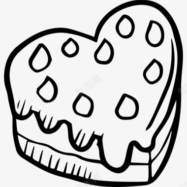 手绘素材蛋糕食物手绘爱情元素图标图标