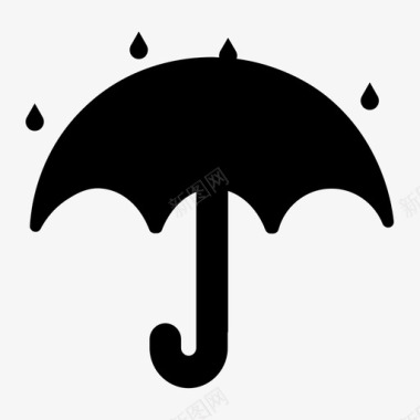 下雨的伞保护下雨图标图标