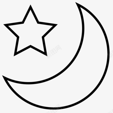 月亮星夜晚睡眠图标图标