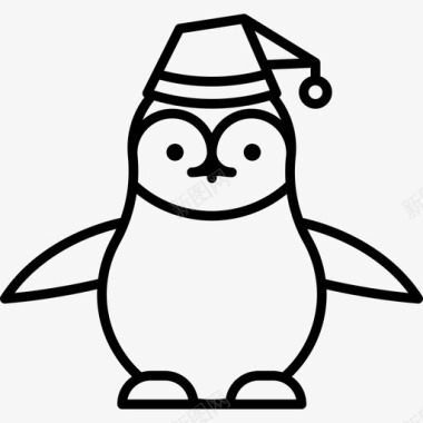 企鹅动物冬天和圣诞节图标图标