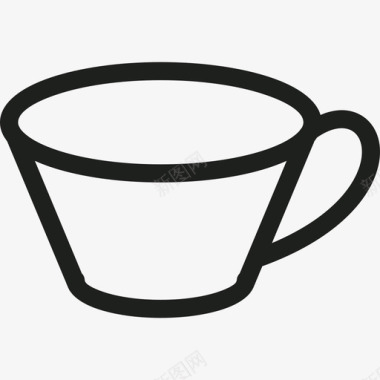 咖啡杯面包店图标套装直线型图标