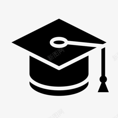 黑色帽子毕业教育帽子图标图标