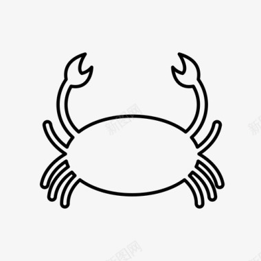 螃蟹假日海鲜图标图标