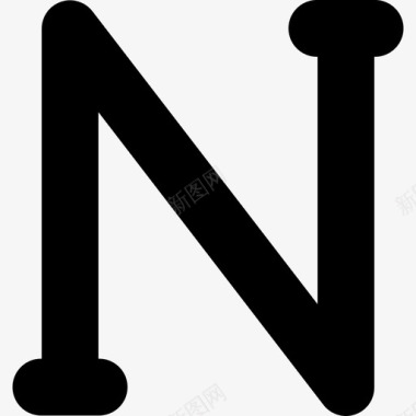 Nu形状希腊符号图标图标