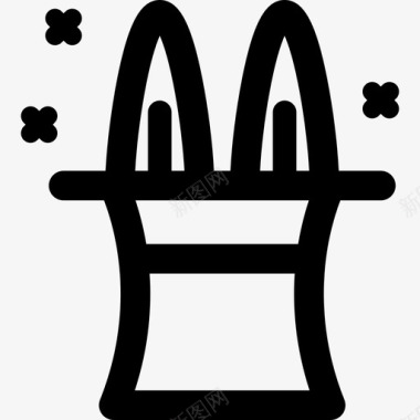 戴帽子的兔子马戏团的直系人图标图标
