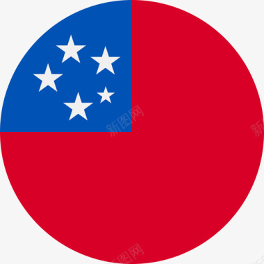 圆形状萨摩亚国旗圆形图标图标