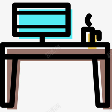 办公桌家具套装颜色图标图标