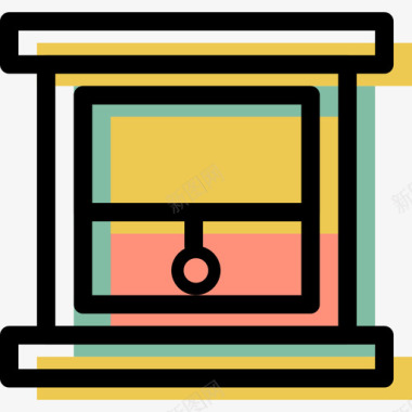 高端家具窗户家具套件颜色图标图标
