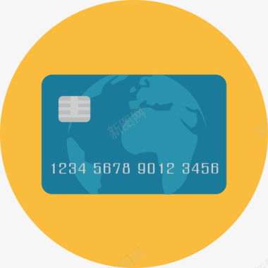 信用卡信用卡金融2圆形扁平图标图标