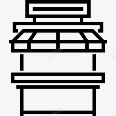 5号城市直列式食品摊位图标图标