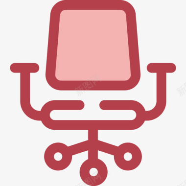 办公桌椅商务和办公2红色图标图标