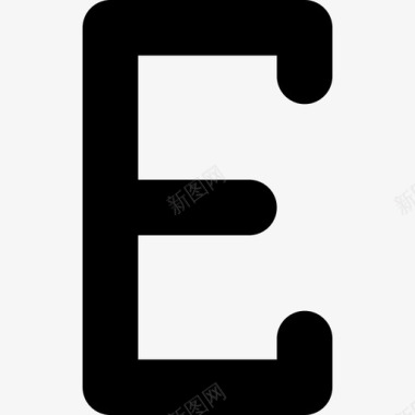 Epsilon形状希腊符号图标图标
