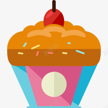 粉色小蛋糕纸杯蛋糕复活节3扁平图标图标