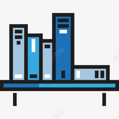 分层书架书架教育17线性颜色图标图标