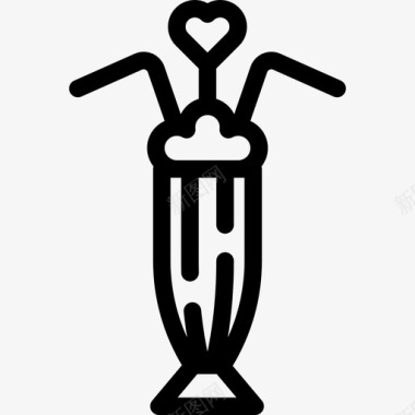 情人鸡尾酒食物圣瓦伦丁节图标图标