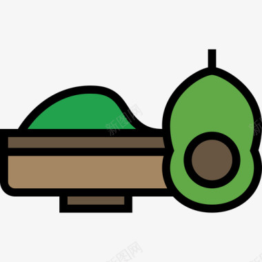 鳄梨酱墨西哥元素8线性颜色图标图标