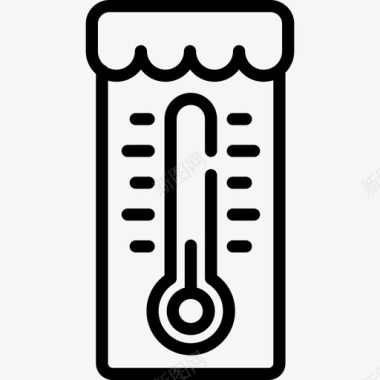 雨水收集温度计圣诞收集线工艺线性图标图标