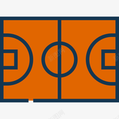 运动篮球场运动6线性颜色图标图标