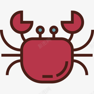 螃蟹食物6原色图标图标