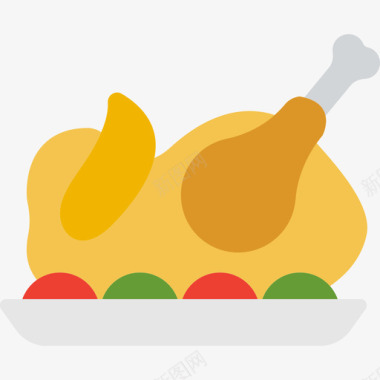 火鸡美食套餐平板图标图标