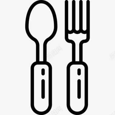 童年汤匙和叉子童年直系图标图标