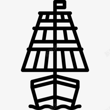 船西班牙传统元素线性图标图标