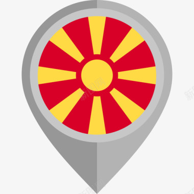 圆形时间轴马其顿共和国国旗圆形图标图标