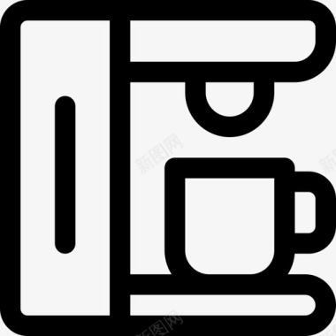 线型咖啡机家用电器收藏直线型图标图标