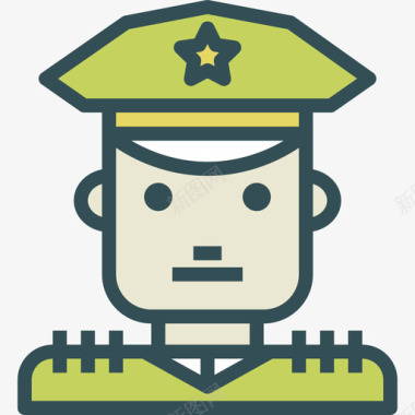 警察扁平化人物警察人物肤色图标图标