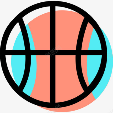 篮球彩色体育资产图标图标