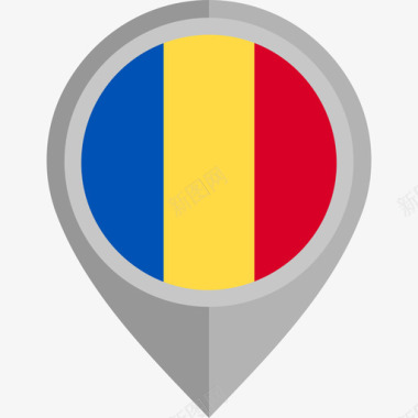圆形UI罗马尼亚国旗圆形图标图标