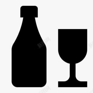 酒杯饮料酒瓶图标图标